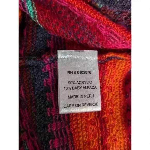 Novica Peruvian Boho Knit Drape Sweater Multicolor Acrylic/Alpaca Size L/XL. #55 - Picture 6 of 6